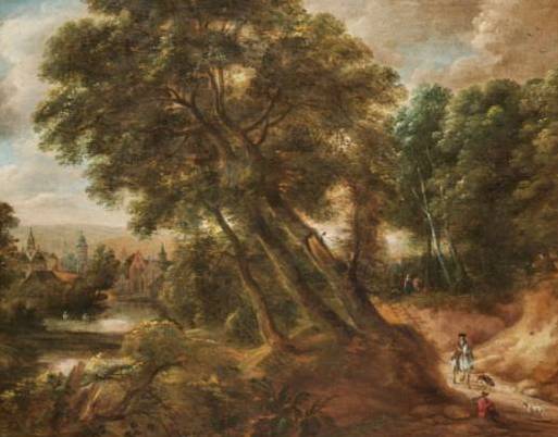 Landscape with Wayfarers near a Town