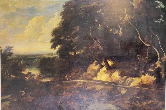 Extensive Landscape with Figures Walking Along a Path