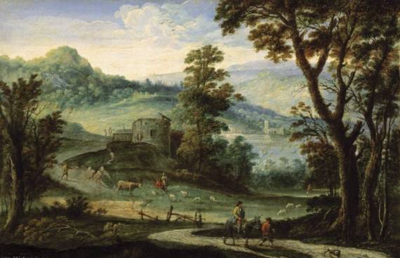 Lake Landscape with Shepherds and their Flocks