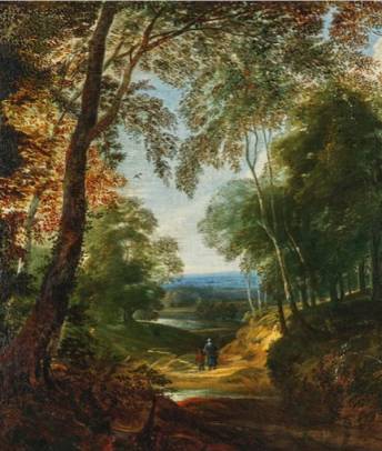 Forest Landscape with Wanderers