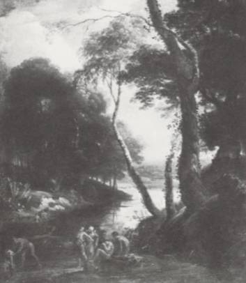 River Landscape with Classical Figures Bathing