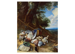 Work 5033: Still Life with Hunting Spolls and Equipment on the Edge of a Wood