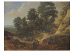 Work 5040: Wooded landscape with figures on a path