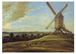 Work 5056: Windmill Dominating a Panomaric Landscape