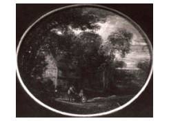 Work 5133: Wooded Landscape with a House and two Peasants