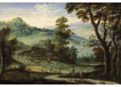 Work 5373: Lake Landscape with Shepherds and their Flocks